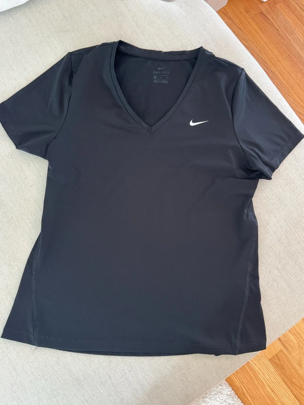 Nike Black V-Neck Dri-FIT Short Sleeve Tee